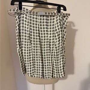 Stylish Cream and Navy Patterned Skirt